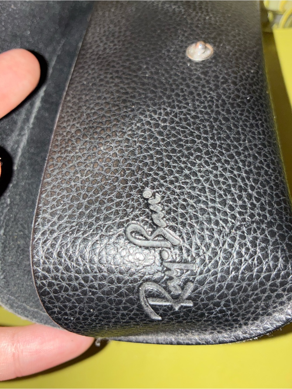 Ray-Ban Black Pebbled Leather Men’s Wallet Case